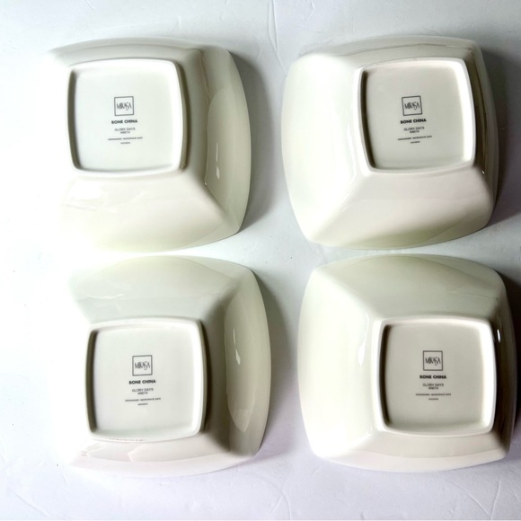 4 Mikasa Glory Days Cala Lily Square China Cereal Bowls - Picture 4 of 7
